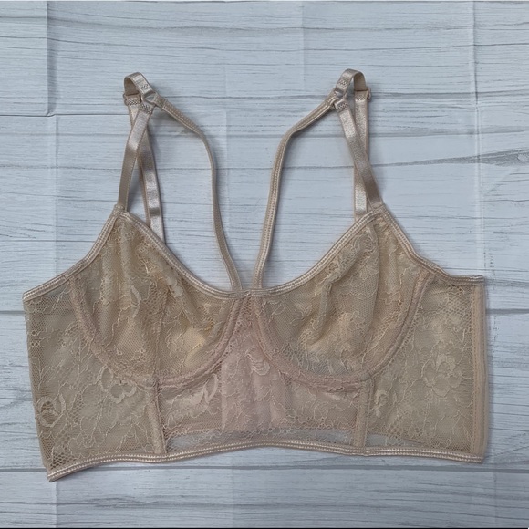 Tobi Other - Tobi Intimates Cream Lace Strappy Bralette